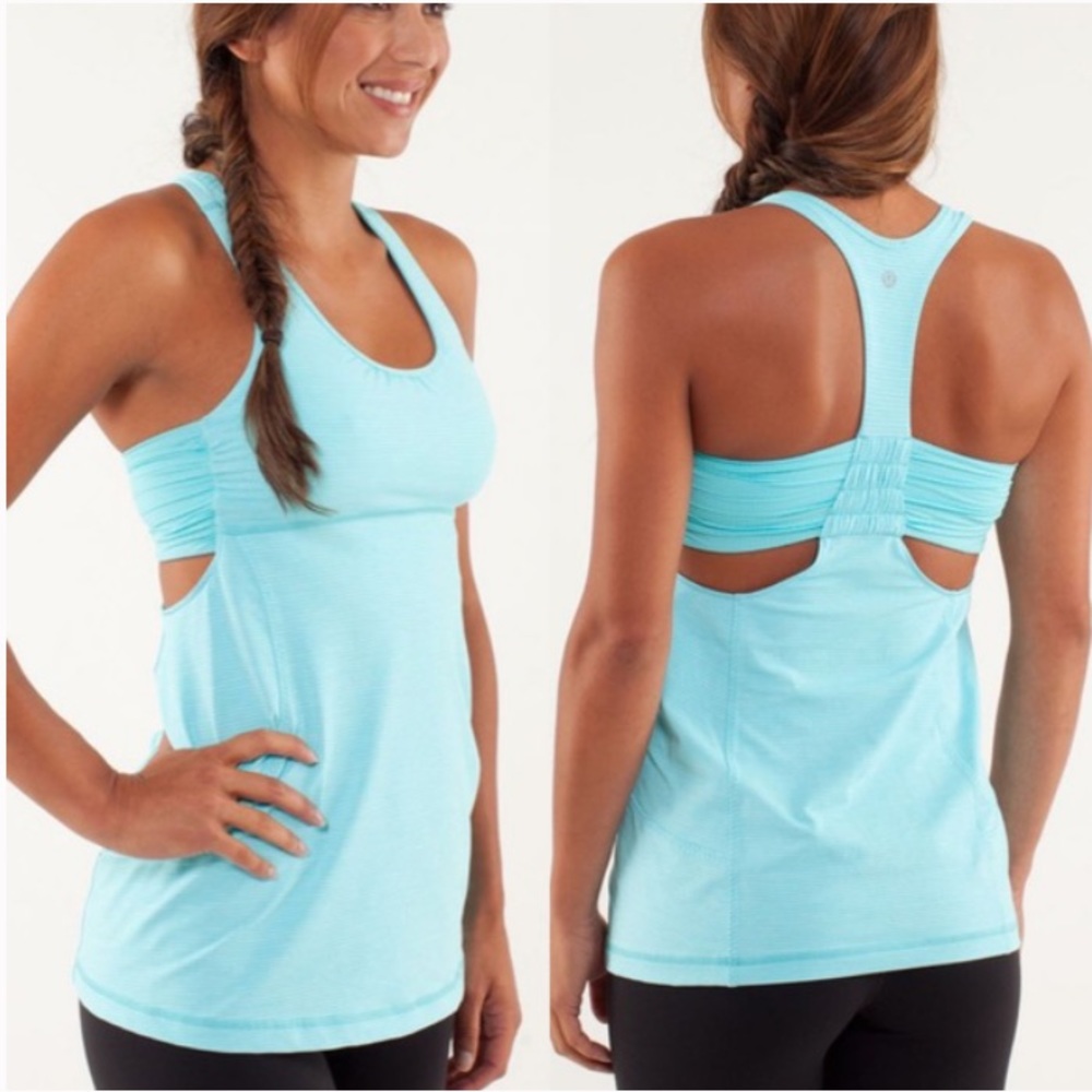 Lululemon Turbo Tank Tonka Stripe Angel Blue Sz.4